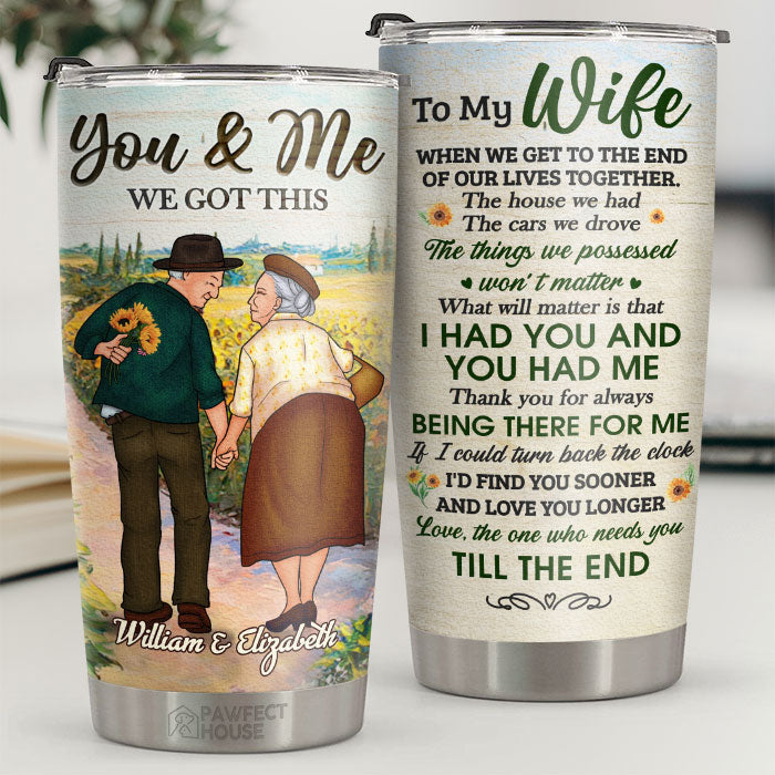 Thanks For Always Being There For Me - Personalized Tumbler - To My Wife. Gift For Wife. Anniversary. Engagement. Wedding. Marriage Gift