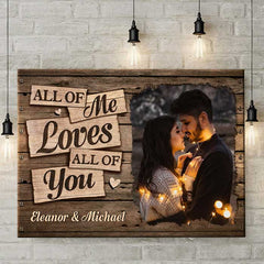 I Deeply Fall In Love With You - Personalized Horizontal Canvas - Upload Image. Gift For Couples. Husband Wife