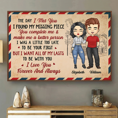 You Make Me A Better Person - Gift For Couples. Personalized Horizontal Poster