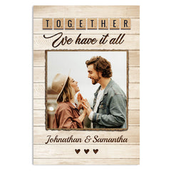 Together Is Our Favorite Place To Be - Upload Image. Gift For Couples - Personalized Vertical Poster