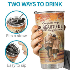 I Choose You To Do Life With Hand In Hand Side By Side - Personalized Tumbler - To My Wife. Gift For Wife. Anniversary. Engagement. Wedding. Marriage Gift