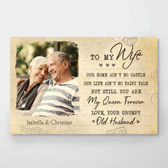 You're My Queen Forever - Upload Image. Gift For Couples - Personalized Horizontal Poster