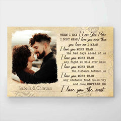 I Love You More Than The Distance Between Us - Upload Image. Gift For Couples - Personalized Horizontal Poster