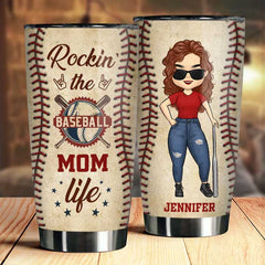 Rockin' The Baseball Mom Life - Gift For Mom. Personalized Tumbler