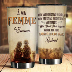 À Ma Femme - Tu Es Ma Reine Pour Toujours - Gift For Couples. Husband Wife - Personalized Tumbler French