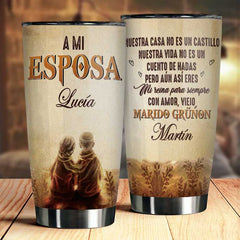 A Mi Esposa - Eres Mi Reina Para Siempre - Gift For Couples. Husband Wife - Personalized Tumbler Spanish