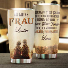 An Meine Frau - Du Bist Meine Königin Für Immer - Gift For Couples. Husband Wife - Personalized Tumbler German