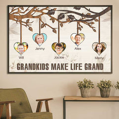 Let Grandkids Make Life Grand - Upload Image. Personalized Horizontal Poster