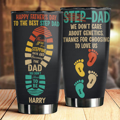 To The Best Step Dad - Personalized Tumbler - Gift For Dad. Gift For Father's Day