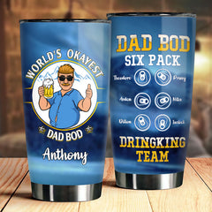 Dad Bod Six Pack. Drinking Team - Gift For Dad - Personalized Tumbler