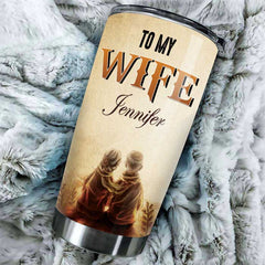 To My Wife. You Are My Queen Forever - Couple Personalized Custom Tumbler - Gift For Couple. Husband Wife. Anniversary. Engagement. Wedding. Marriage Gift