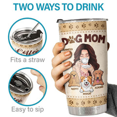 Dog Mom. Coffee & Dogs Make The World Go Round - Personalized Tumbler - Gift For Dog Lovers. Dog Owners. Dog Gift. Gift For Pet Lovers