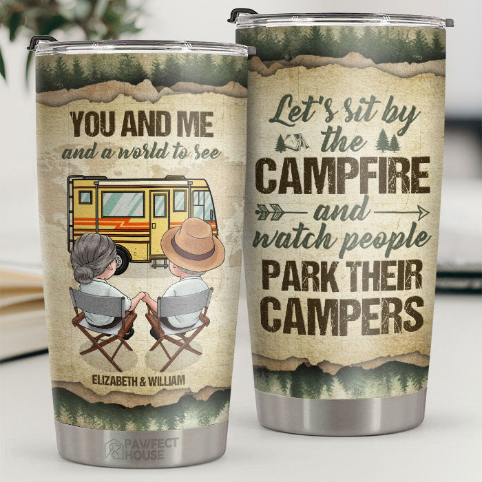 You & Me And A World To See - Personalized Tumbler - Gift For Couple. Husband Wife. Anniversary. Engagement. Wedding. Marriage Gift