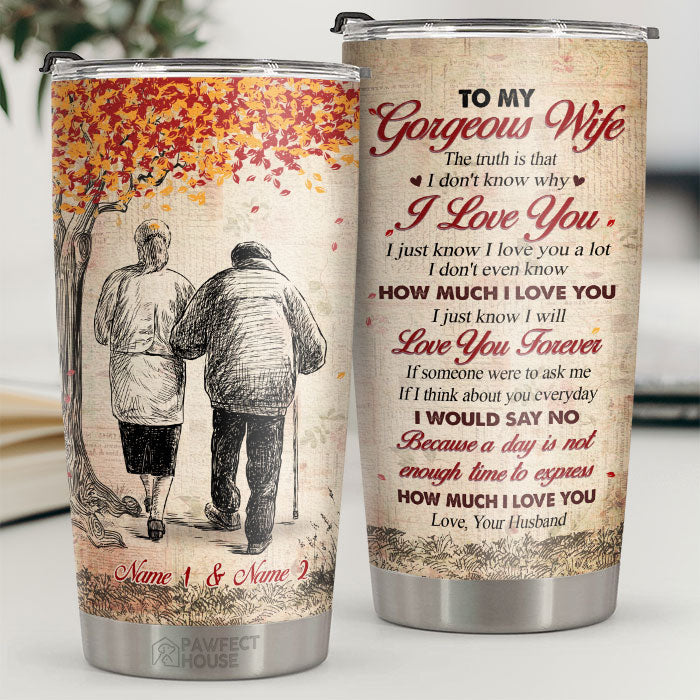 I Don't Know Why I Love You. I Just Know I Love You A Lot - Personalized Tumbler - To My Wife. Gift For Wife. Anniversary. Engagement. Wedding. Marriage Gift