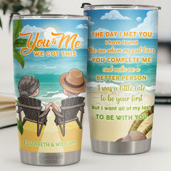 The Day I Met You I Have Found The One Whom My Soul Loves - Personalized Tumbler - Gift For Couple. Husband Wife. Anniversary. Engagement. Wedding. Marriage Gift
