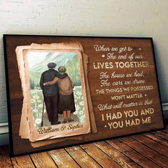 I Had You And You Had Me Paper Style - Personalized Horizontal Poster - Gift For Couples. Husband Wife