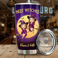We Go Together Like Drunk And Disorderly - Personalized Witch Tumbler - Gift For Witches. Bestie. Best Friend. Sister. Birthday Gift For Bestie And Friend. Halloween Gift