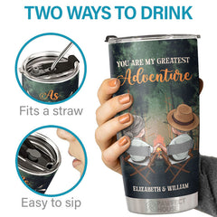 As Soon As I Saw You I Knew An Adventure Was Going To Happen - Personalized Tumbler - Gift For Couple. Husband Wife. Anniversary. Engagement. Wedding. Marriage Gift
