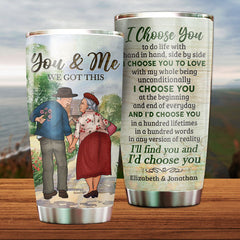 I Choose You To Do Life With - Personalized Tumbler - Gift For Couples. Husband Wife