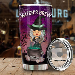 Witch's Brew Fueled By Crystals Coffee And Good Vibes - Personalized Witch Tumbler - Gift For Witches. Gift For Yourself. Halloween Gift