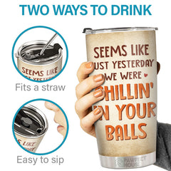 Seems Like Just Yesterday - Family Personalized Custom Tumbler - Father's Day. Birthday Gift For Dad