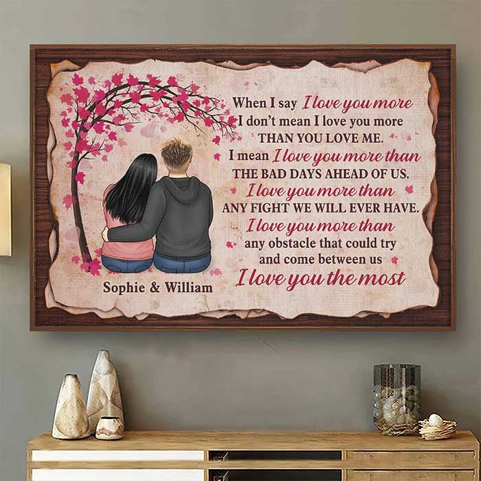 I Love You More Than Any Fight We Will Ever Have. I Love You The Most - Gift For Couples. Personalized Horizontal Poster