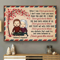 I Love You The Most - Gift For Couples. Personalized Horizontal Poster