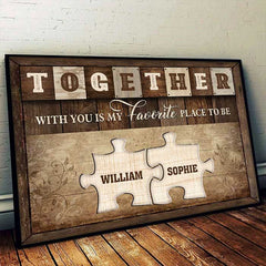 Love Holds Us Together - Gift For Couples. Personalized Horizontal Poster