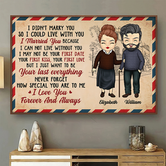 I Love You Forever And Always - Gift For Couples. Personalized Horizontal Poster