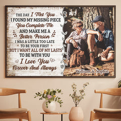 You Complete Me And Make Me A Better Person - Upload Image. Gift For Couples - Personalized Horizontal Poster
