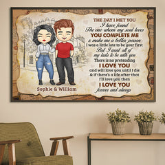 You Make Me A Better Person - I Love You Forever And Always - Gift For Couples. Personalized Horizontal Poster