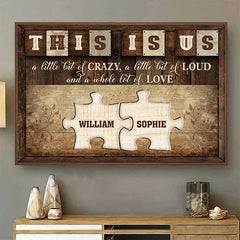 Love Holds Us Together - Gift For Couples. Personalized Horizontal Poster