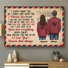 I Can Not Live Without You - I Love You. Forever And Always - Gift For Couples. Personalized Horizontal Poster