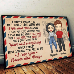 I Love You Forever And Always - Gift For Couples. Personalized Horizontal Poster
