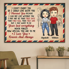 I Love You Forever And Always - Gift For Couples. Personalized Horizontal Poster