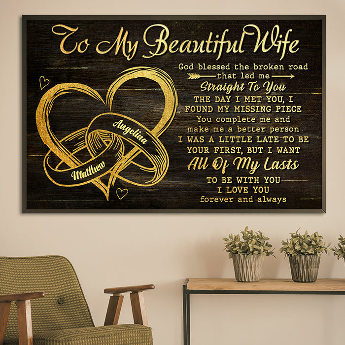 You Are My Missing Piece - Gift For Couples. Personalized Horizontal Poster