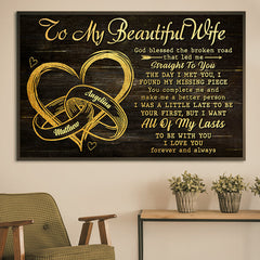 You Are My Missing Piece - Gift For Couples. Personalized Horizontal Poster