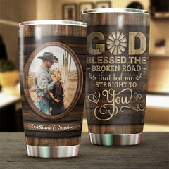 God Blessed Us - Upload Image. Gift For Couples - Personalized Tumbler