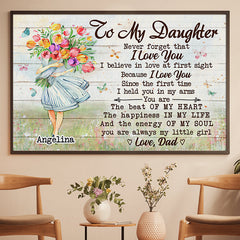 You're The Beat Of My Heart - Gift For Daughter - Personalized Horizontal Poster