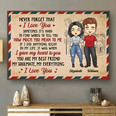 You Are My Best Friend. My Soulmate. My Everything - Personalized Horizontal Poster