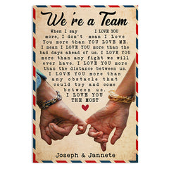 I Love You More Than The Distance Between Us - Gift For Couples. Personalized Vertical Poster