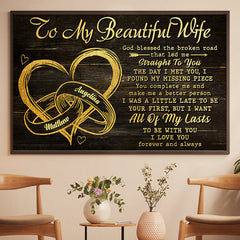 You Are My Missing Piece - Gift For Couples. Personalized Horizontal Poster