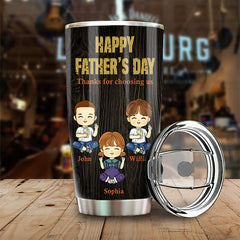 Step Fathor Like A Dad - Personalized Tumbler - Gift For Dad. Gift For Father's Day