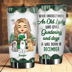Gardening And Dogs - Personalized Tumbler - Gift For Gardening Lovers. Gift For Pet Lovers