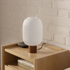 Kipp Glass Table Lamp - Walnut