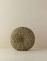 Fransen Linen Cotton Tufted Round Pillow