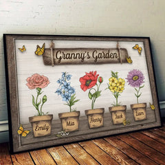 Mom Knows A Lot But Grandma Knows Everything - Family Personalized Custom Horizontal Poster - Mother's Day. Gift For Grandma