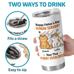 Time Spent With Cats Is Never Wasted - Cat Personalized Custom Tumbler - Father's Day. Gift For Pet Owners. Pet Lovers