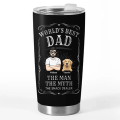 World's Best Dad - Dog Personalized Custom Tumbler - Father's Day. Gift For Pet Owners. Pet Lovers