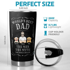 World's Best Dad - Dog Personalized Custom Tumbler - Father's Day. Gift For Pet Owners. Pet Lovers
